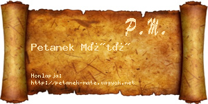 Petanek Máté névjegykártya